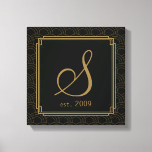 Art Deco Initial Wall Art