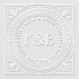 Art Deco Initials & Couple Address Embosser