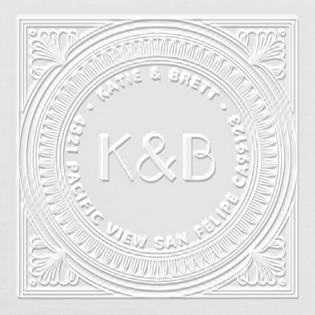 Art Deco Initials & Couple Address Embosser (Design)