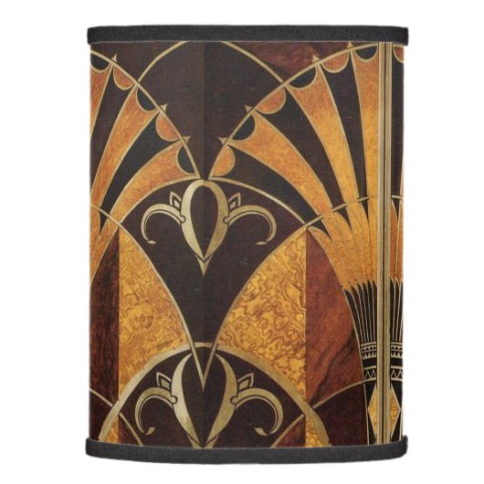 ART DECO INLAID WOODWORK 2 LAMP SHADE (Right)