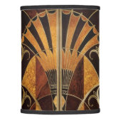 ART DECO INLAID WOODWORK 2 LAMP SHADE (Front)
