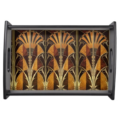 ART DECO INLAID WOODWORK 2 SERVING TRAY