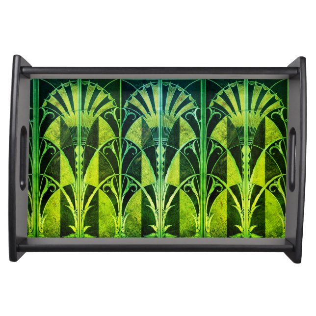 ART DECO INLAID WOODWORK 7 SERVING TRAY (Front)