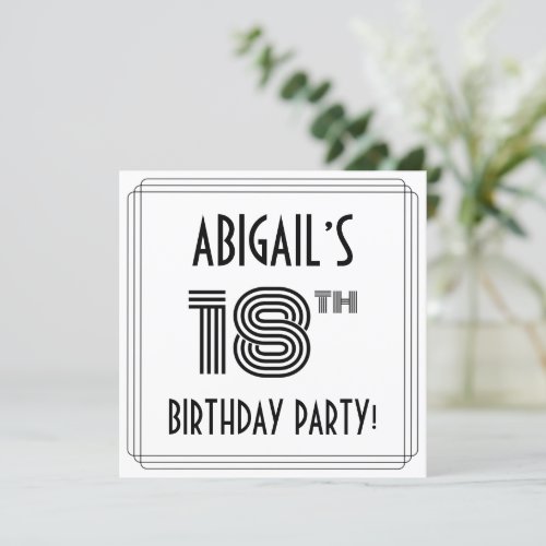Art Deco Inspired 18th Birthday Party, Custom Name