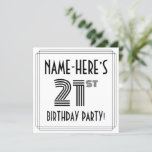 [ Thumbnail: Art Deco Inspired 21st Birthday Party, Custom Name Invitation ]