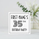 [ Thumbnail: Art Deco Inspired 35th Birthday Party, Custom Name Invitation ]