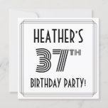 [ Thumbnail: Art Deco Inspired 37th Birthday Party, Custom Name Invitation ]