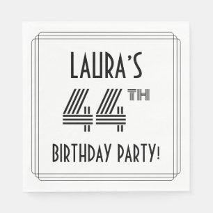 Art Deco Inspired 44th Birthday Party, Custom Name Napkins