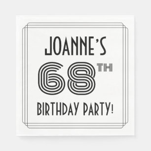 Art Deco Inspired 68th Birthday Party, Custom Name Napkins