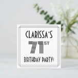 [ Thumbnail: Art Deco Inspired 71st Birthday Party, Custom Name Invitation ]