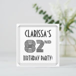 [ Thumbnail: Art Deco Inspired 82nd Birthday Party, Custom Name Invitation ]