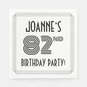 Art Deco Inspired 82nd Birthday Party, Custom Name Napkins