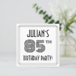 [ Thumbnail: Art Deco Inspired 85th Birthday Party, Custom Name Invitation ]