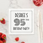 [ Thumbnail: Art Deco Inspired 95th Birthday Party, Custom Name Napkins ]