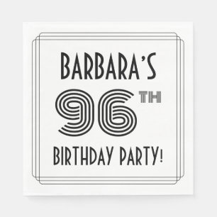 Art Deco Inspired 96th Birthday Party, Custom Name Napkins