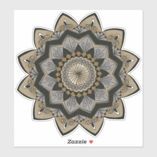 Art Deco Inspired Black, Silver and Gold Mandala Sticker
