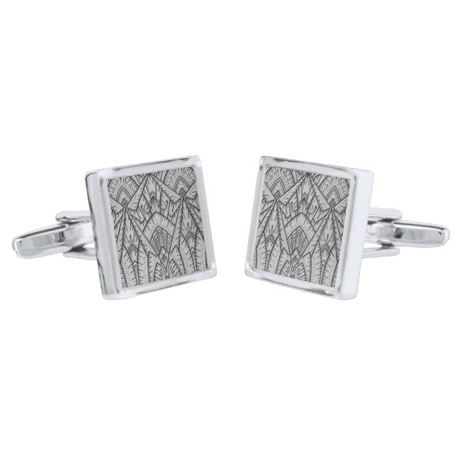 Art Deco Inspired Cufflinks (Angled)