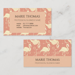 Art Deco inspired Flamingo Business Card