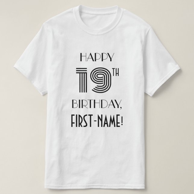 Art Deco Inspired Look 19th Birthday Party Shirt (Design Front)
