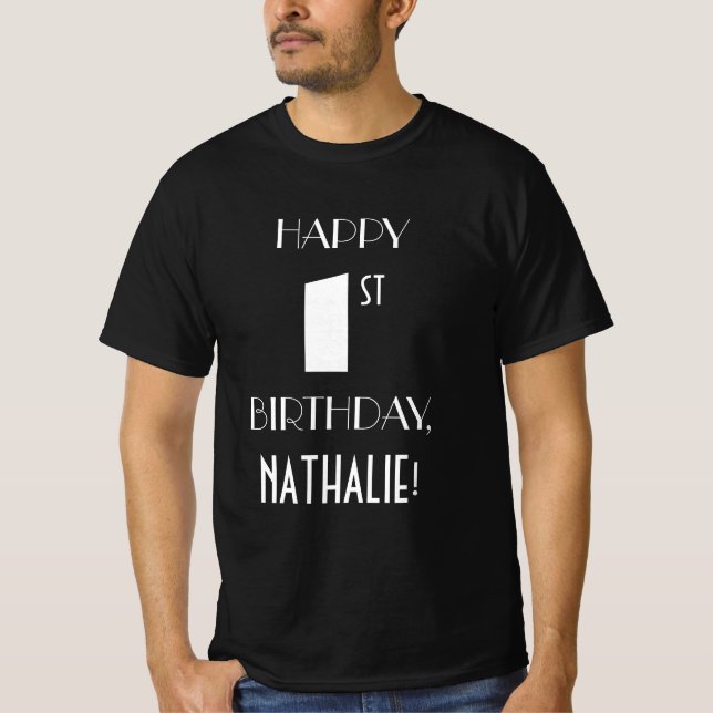 Art Deco Inspired Look 1st Birthday Party Shirt (Front)