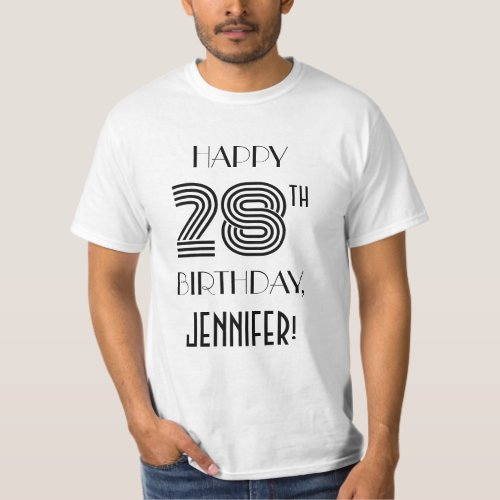 Art Deco Inspired Look 28th Birthday Party Shirt