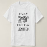[ Thumbnail: Art Deco Inspired Look 29th Birthday Party Shirt ]