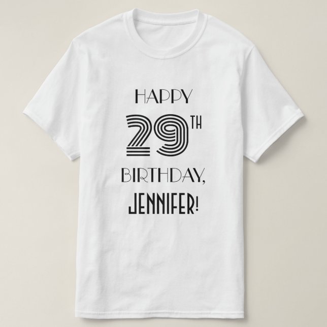 Art Deco Inspired Look 29th Birthday Party Shirt (Design Front)