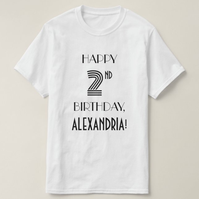 Art Deco Inspired Look 2nd Birthday Party Shirt (Design Front)