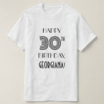 [ Thumbnail: Art Deco Inspired Look 30th Birthday Party Shirt ]