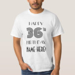 [ Thumbnail: Art Deco Inspired Look 36th Birthday Party Shirt ]