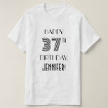[ Thumbnail: Art Deco Inspired Look 37th Birthday Party Shirt ]