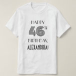 [ Thumbnail: Art Deco Inspired Look 46th Birthday Party Shirt ]
