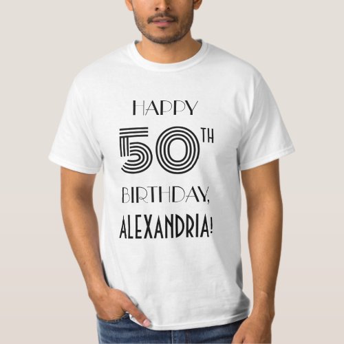 Art Deco Inspired Look 50th Birthday Party Shirt