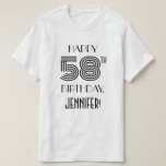 [ Thumbnail: Art Deco Inspired Look 58th Birthday Party Shirt ]