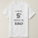 [ Thumbnail: Art Deco Inspired Look 5th Birthday Party Shirt ]