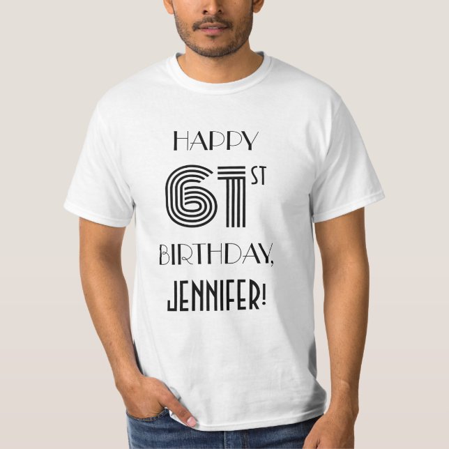 Art Deco Inspired Look 61st Birthday Party Shirt (Front)