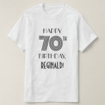 [ Thumbnail: Art Deco Inspired Look 70th Birthday Party Shirt ]