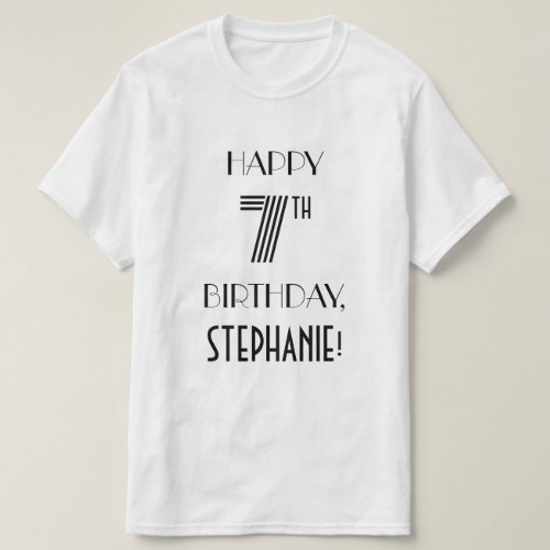 Art Deco Inspired Look 7th Birthday Party Shirt