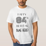 [ Thumbnail: Art Deco Inspired Look 84th Birthday Party Shirt ]