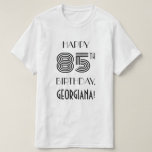 [ Thumbnail: Art Deco Inspired Look 85th Birthday Party Shirt ]