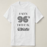 [ Thumbnail: Art Deco Inspired Look 96th Birthday Party Shirt ]