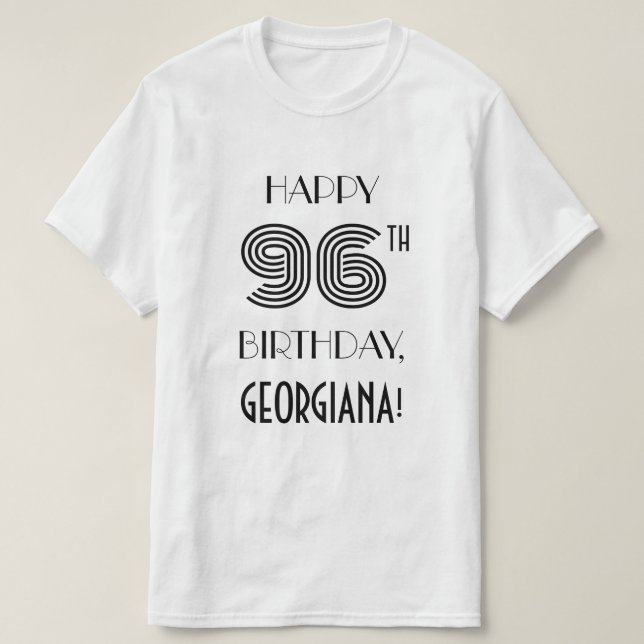 Art Deco Inspired Look 96th Birthday Party Shirt (Design Front)