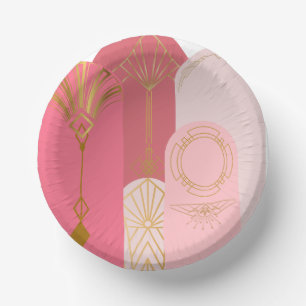 Art-Deco Inspired Pink hues send gold Paper Bowls
