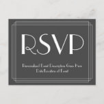 [ Thumbnail: Art Deco Inspired "RSVP" Postcard ]