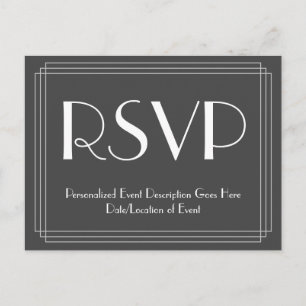 Art Deco Inspired "RSVP" Postcard