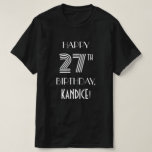 [ Thumbnail: Art Deco Inspired Style 27th Birthday Party Shirt ]