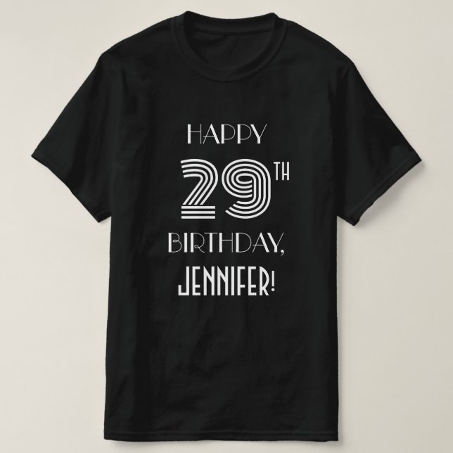 Art Deco Inspired Style 29th Birthday Party Shirt (Design Front)