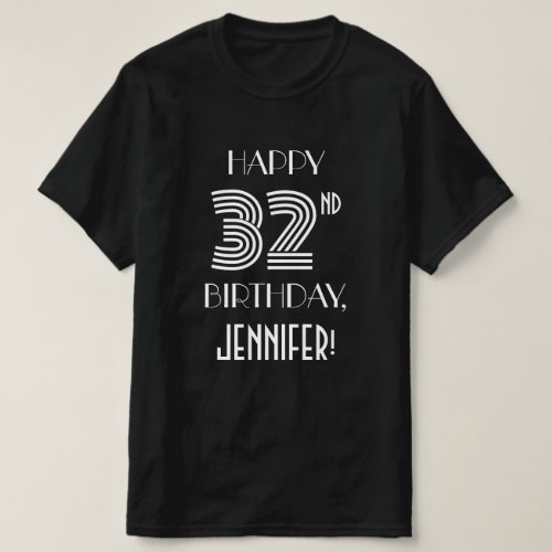 Art Deco Inspired Style 32nd Birthday Party Shirt