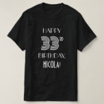 [ Thumbnail: Art Deco Inspired Style 33rd Birthday Party Shirt ]