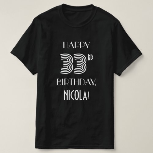 Art Deco Inspired Style 33rd Birthday Party Shirt